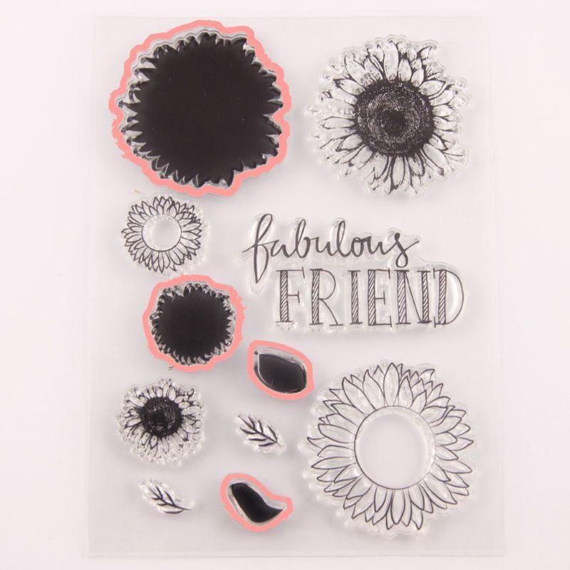 Sunflower Seal Stamp With Cutting Dies Stencil Set DIY Scrapbooking Embossing