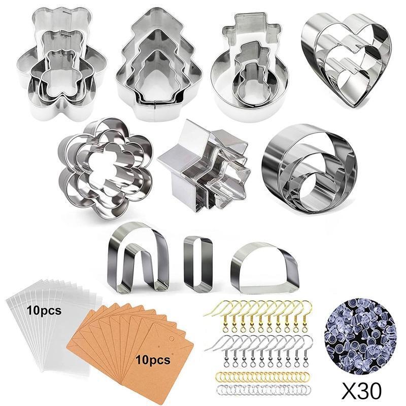 124 pcs/set Clay Earring Cutters Kit Clay Cutters for Polymer Clay Jewelry