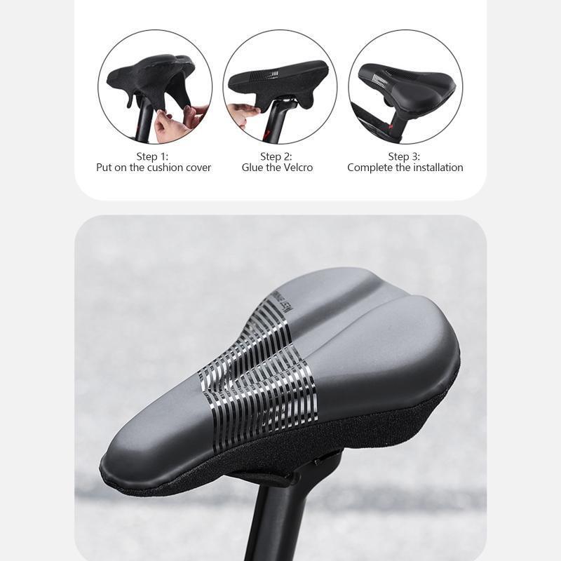 Gel Padded Bike Seat Cover Bicycle Saddle Pad Water Dust Cover for MTB Road Bike
