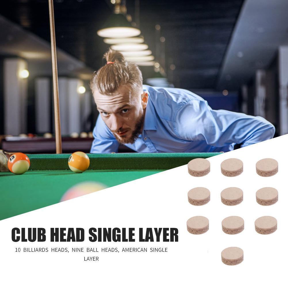 10pcs Billiards Pool Cue Tips Snooker Tips Billiard Accessories (12mm)