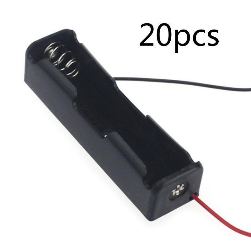 20Pcs Black Plastic 18650 Battery Case Holder Battery Storage Box Batteries