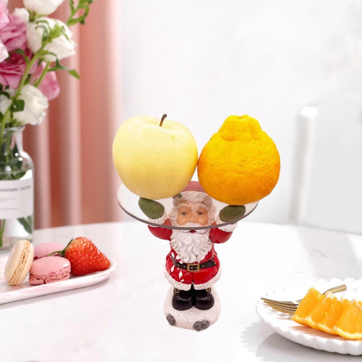 Christmas Santa Treats Holder snack tray Statue Dining  Ornament