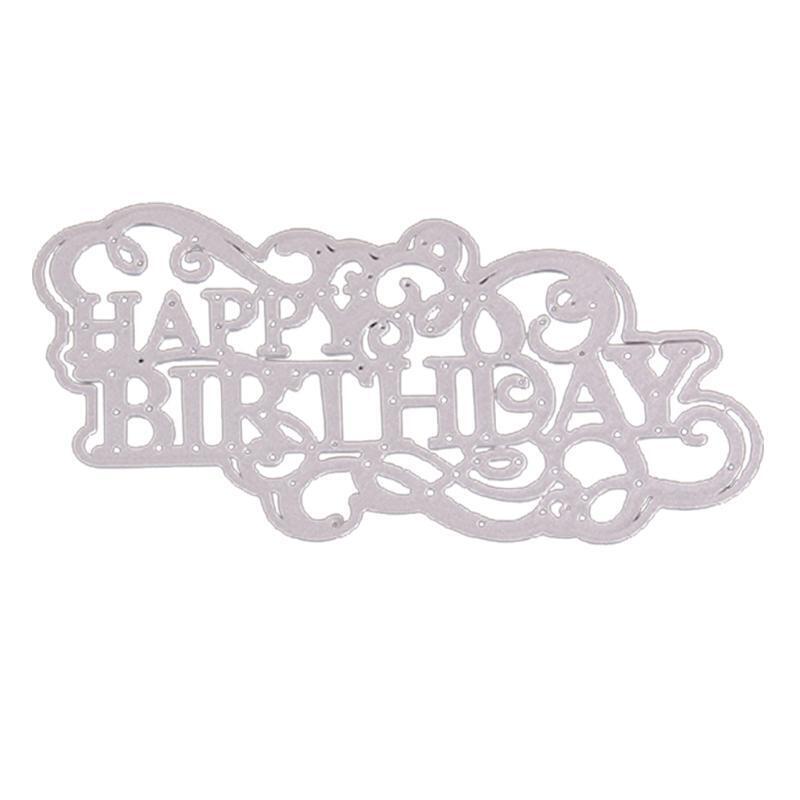 Exquisite Birthday Metal Die Cuts Creative Happy Birthday Blade Punch Stencils