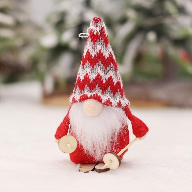 Christmas Striped Hat Hanging Gnome Pendant 4pcs/set Girls Boys Present Supplies