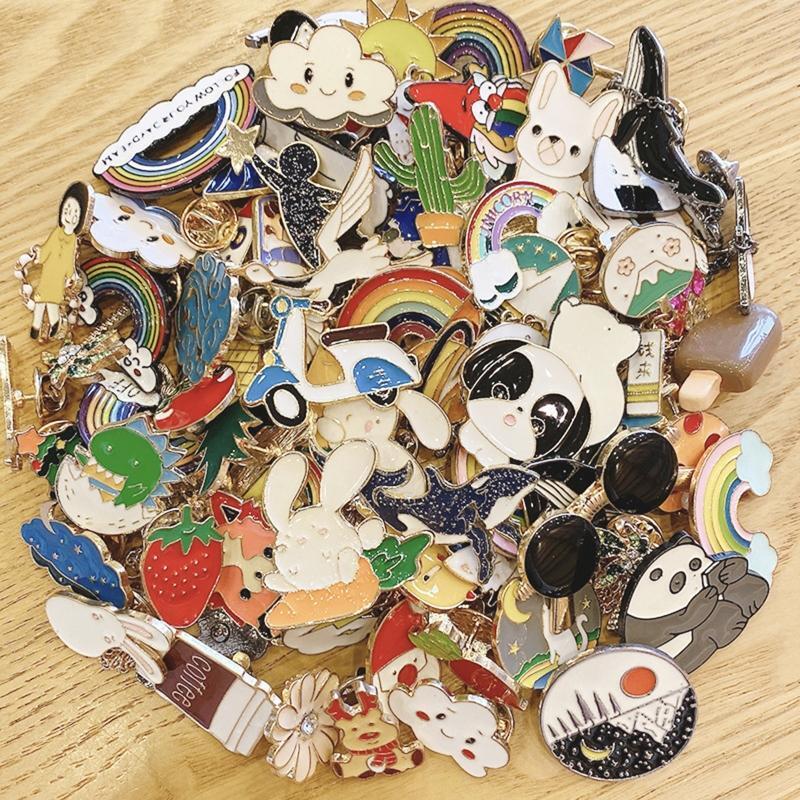 20 Pcs/Set Delicate Cartoon Brooch Pins Coats Scarves Shirts Clothes Bags Pins
