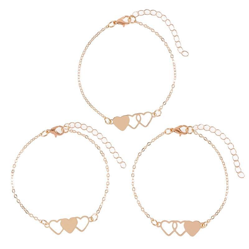 3Pcs/Set Sisters Bracelets Distance Matching Bracelets Sister Gifts for Xmas