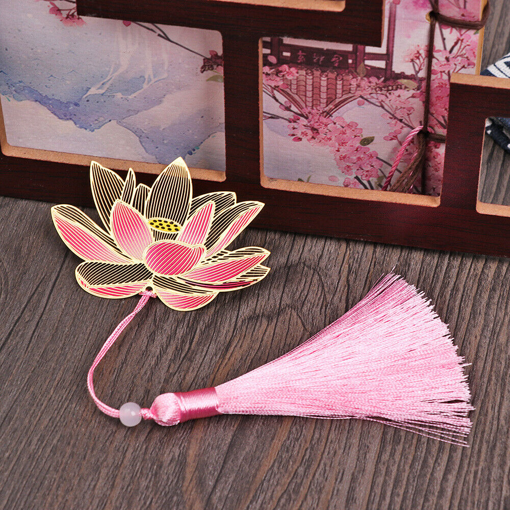 Chinese Style Metal Pendant Pagination Mark Painted Brass Bookmark Book Clip