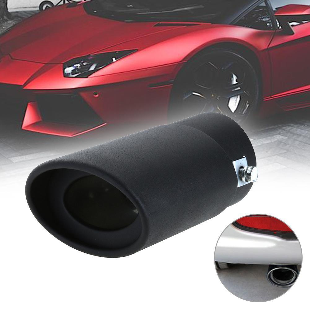 58mm Universal Black Stainless Steel Car Rear Exhaust Pipe Tail Muffler Tip
