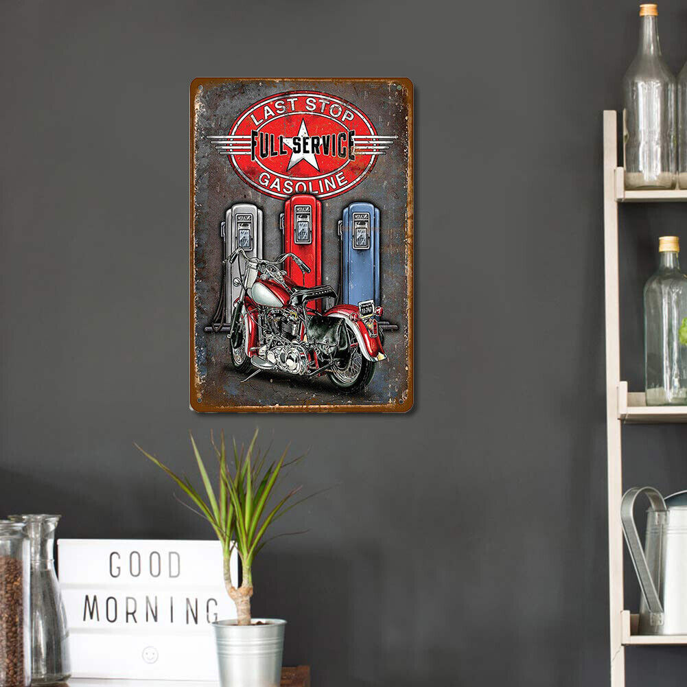 Motorcycle Repair Metal Plate Tin Plaque Bar Pub Wall Art Sign Decoration