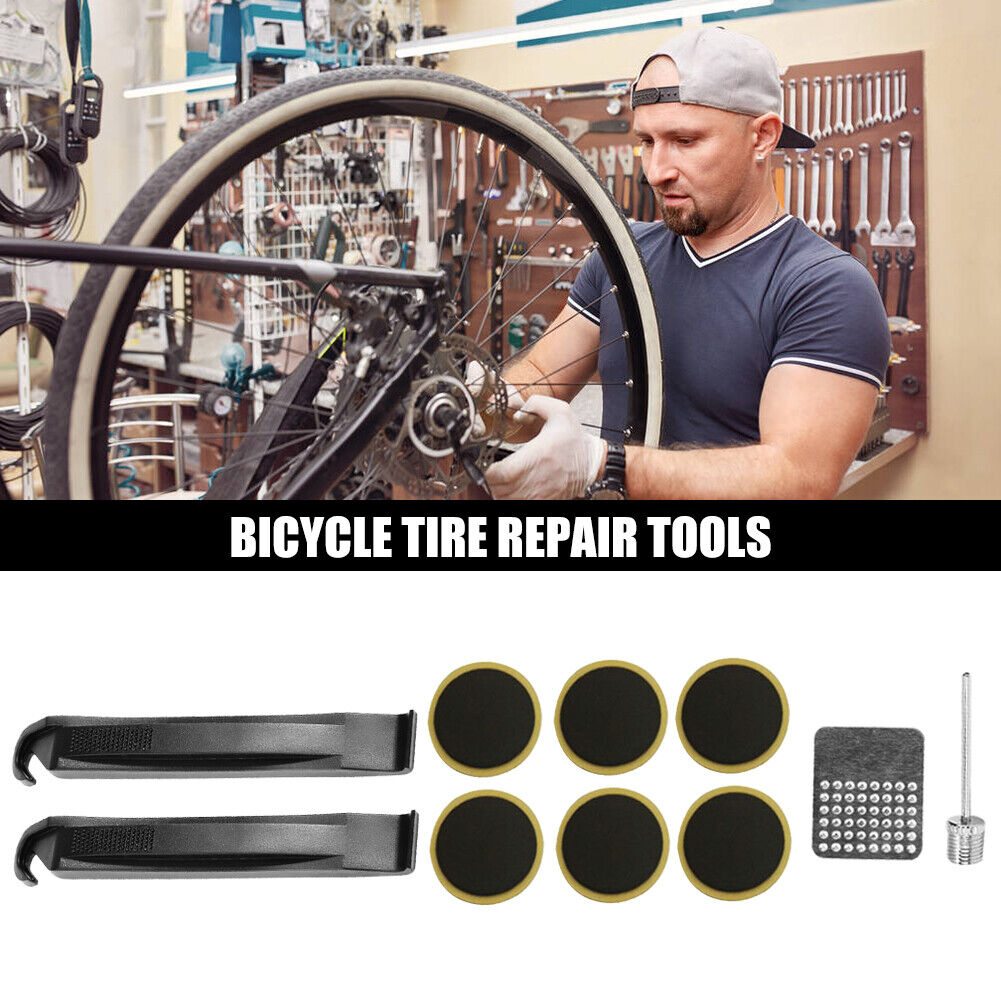 Bike Tire Repair Tool Kit Cycling Puncture Rubber Patch Lever Hand Tools