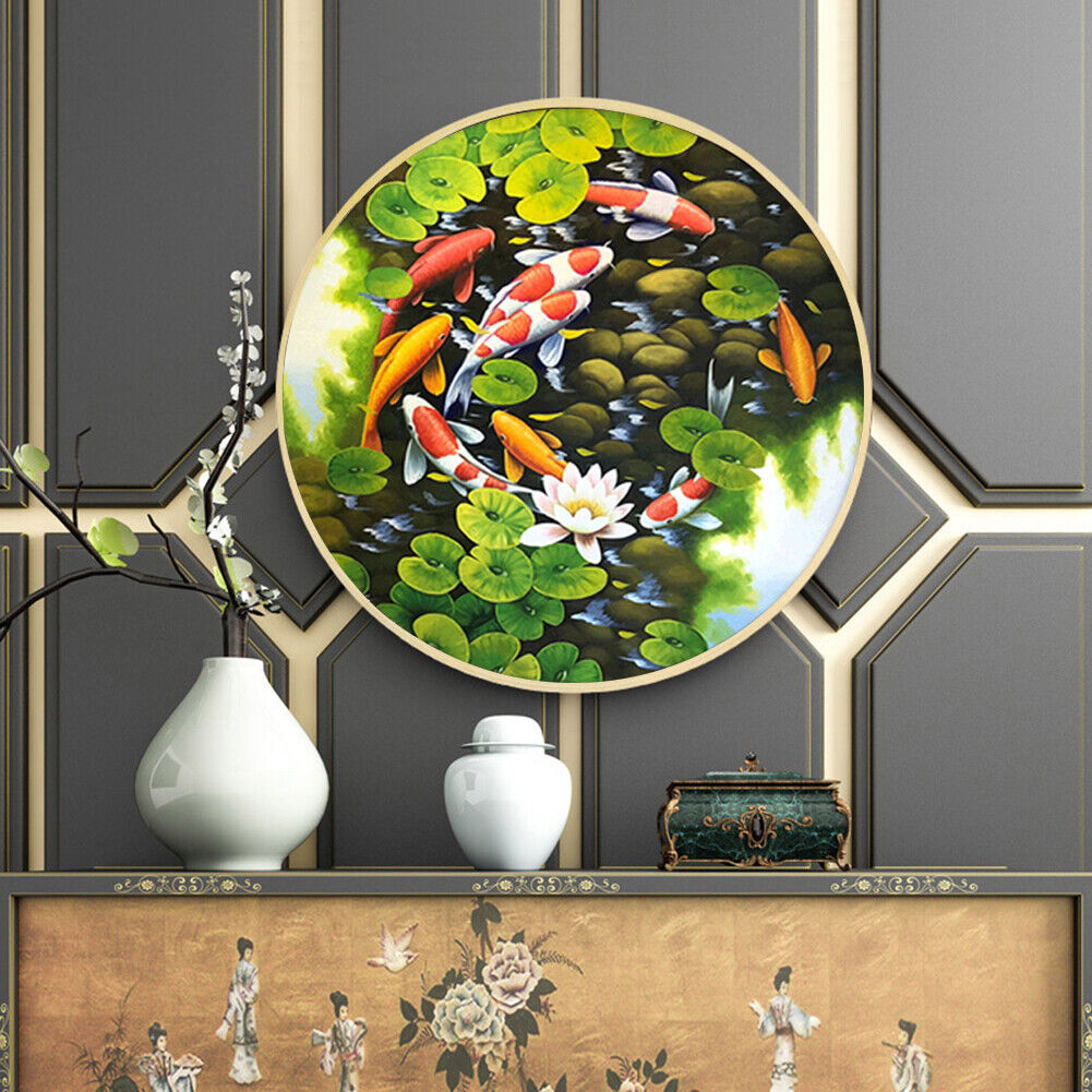 Fish 5D Full Round Drill Diamond Painting Cross Stitch DIY Rhinestone Craft