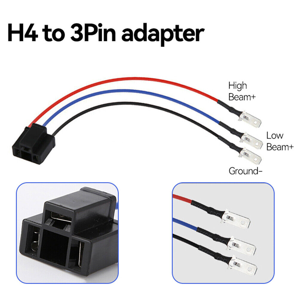 Car LED Headlight Lamp Socket Wiring Harness Female Connector Cable for H4