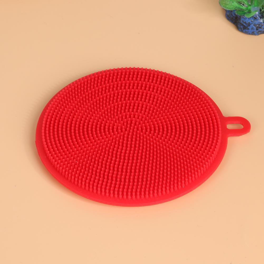 Silicone Dish Washing Brush Household Pot Pan Bowl Cleaning Tools (Red)