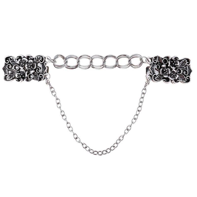 Exquisite Metal Buckle Pendant Chain Scarf Clip Fashion Sweater Chain Jewelry