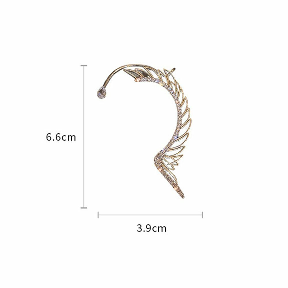 Sparkling Exquisite Zircon Ear Wrap Dangle Stud Earrings Wing Earrings Ear Cuff