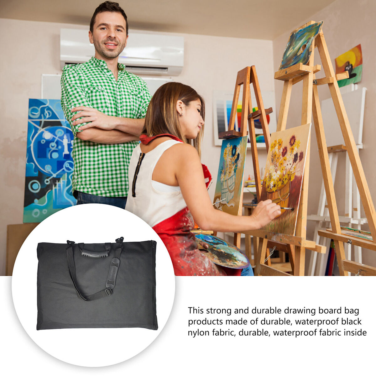 Art Portfolio Bag Waterproof 8K Nylon Portfolio Drawboard Case - A3 Size