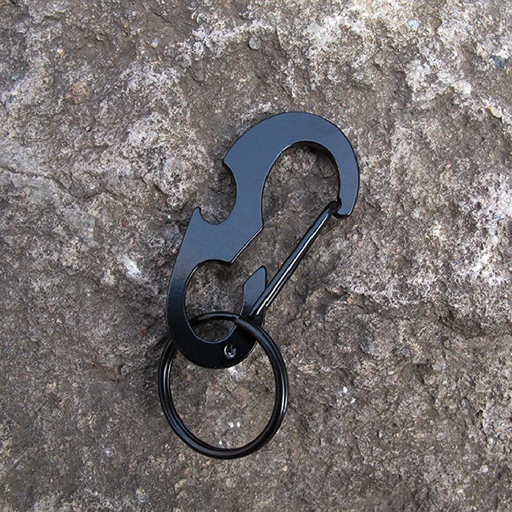 Outdoor Climbing Carabiner Bottle Opener Buckle Keychain Ring EDC Tools
