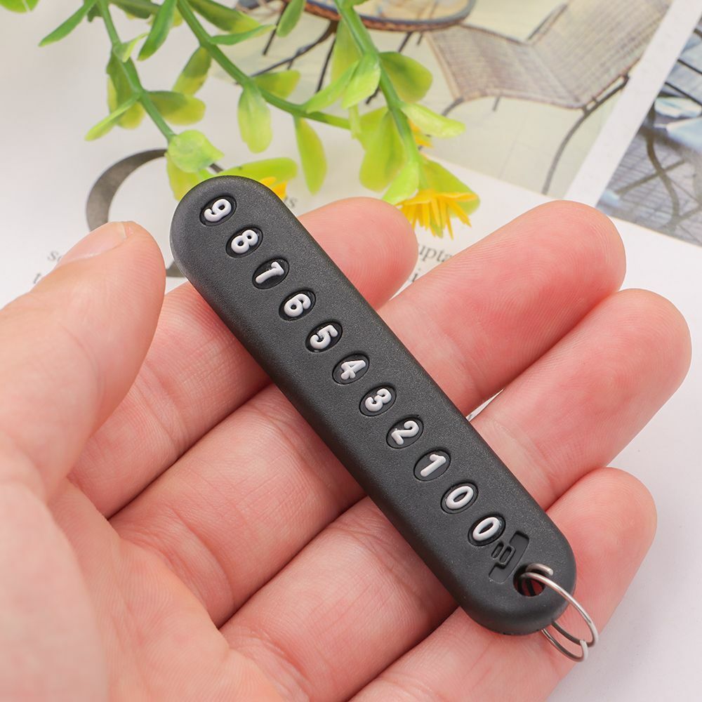 Creative with Phone Number Plate Key Chain Pendant DIY Anti-lost Keychain Car
