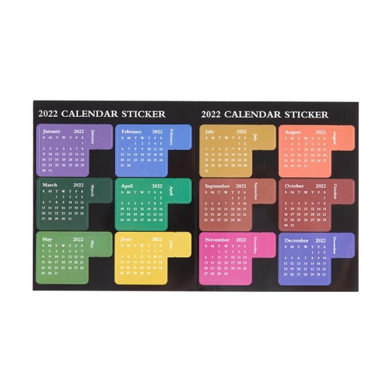 2022 Colorful Calendar Tabs Planner Divider Labels for Planner Business Notebook
