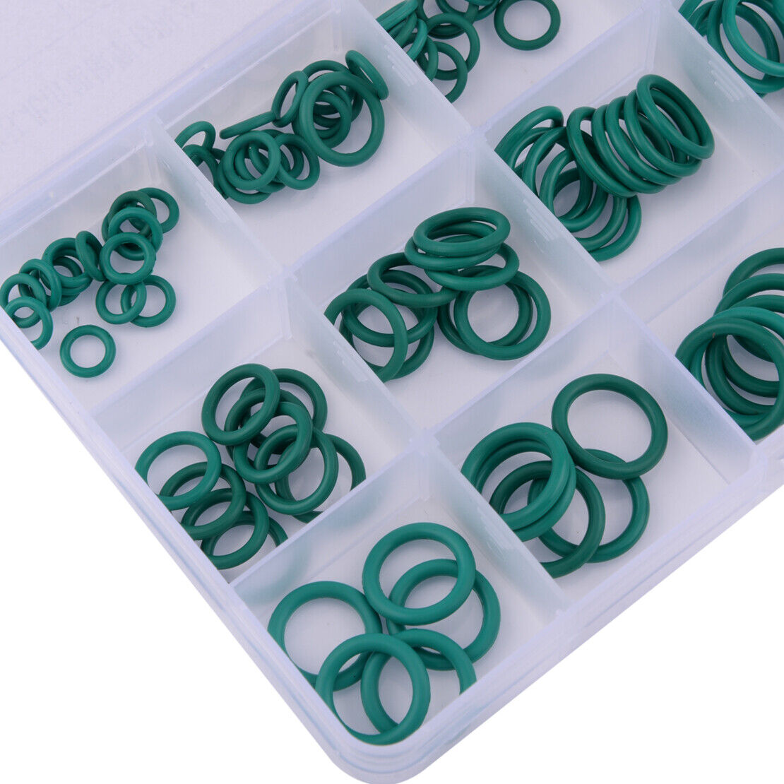 150 Green FKM Rubber O-Ring Assortment Set Gasket Automotive Seal Kit 15 Size Li