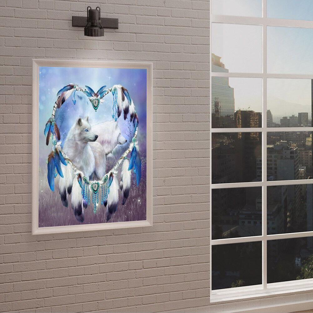 Diamond Painting Kits Full Round Dreamcatcher Wolf DIY Wall Art Home Decor