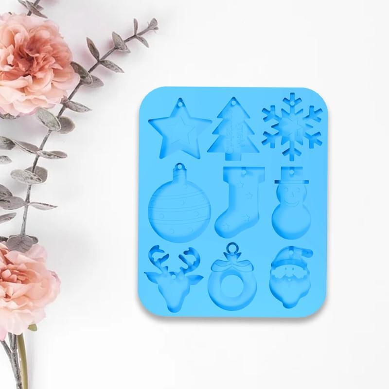 Shiny Glossy Christmas Keychain Silicone Mold for Christmas Love Gift Craft