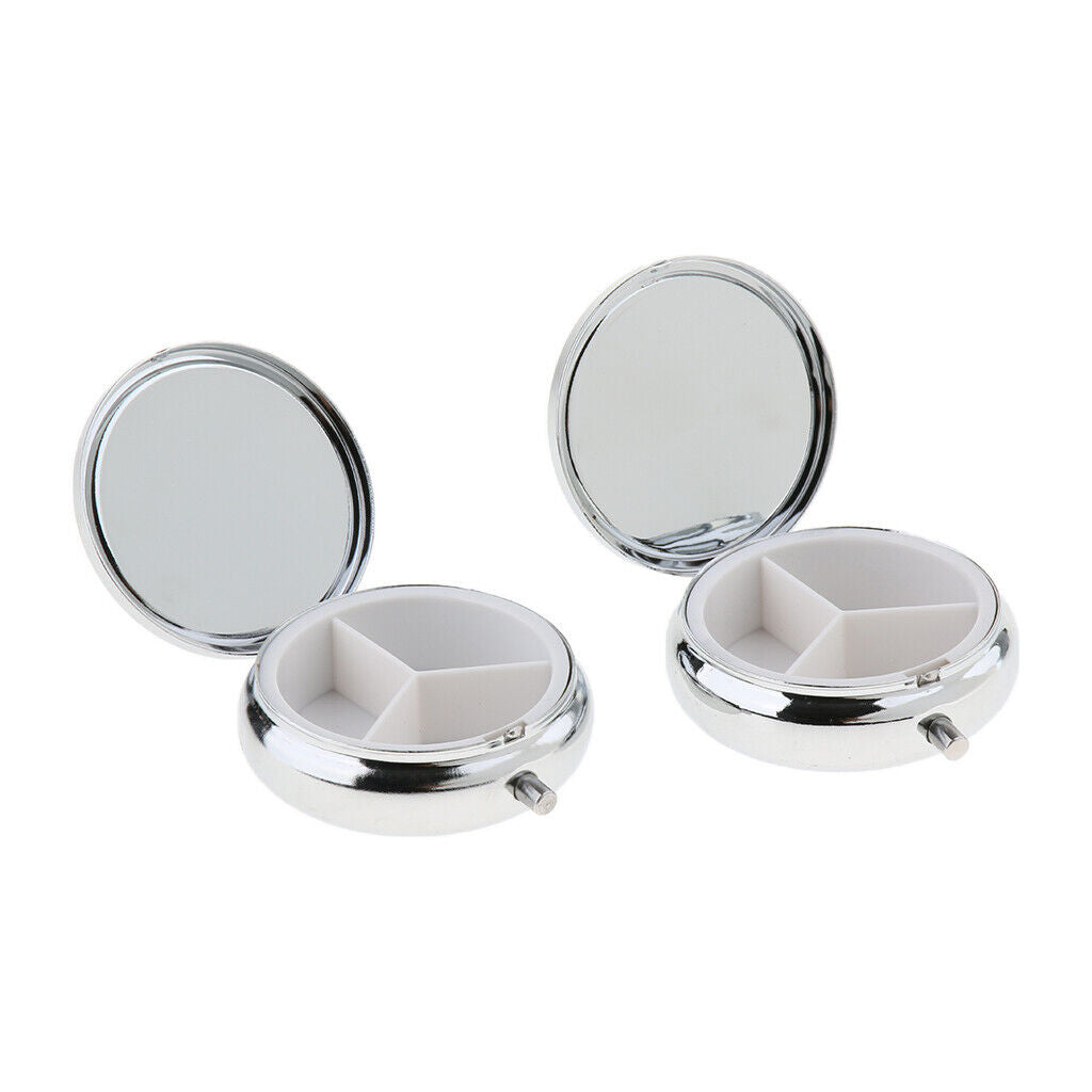 2   Pill Box Medicine Case Storage Container for Pocket 3 Slots