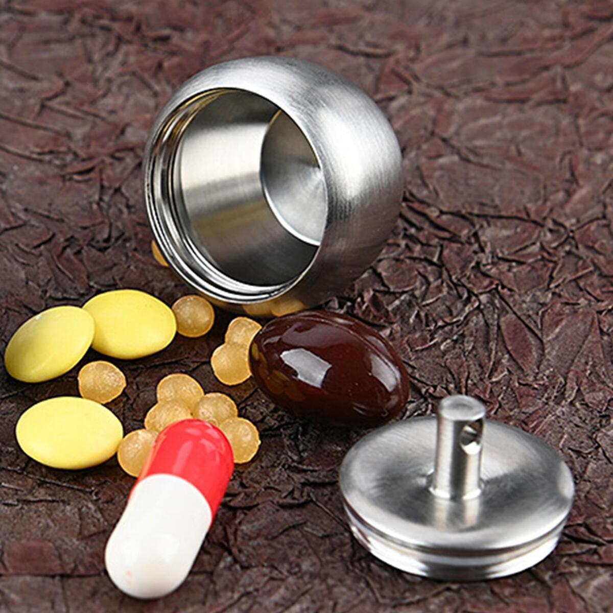 Pill Box Dispenser  Mini  Sealing Bottle for Outdoor Purse