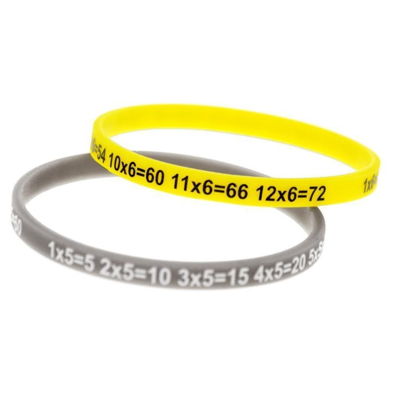 12x Silicone Multiplication Table Bracelets Jewelry for Memorized the Formulas