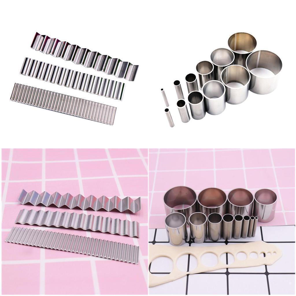 15x Clay Cutters Round Wave Shape Punch Mold Pottery Cookie Biscuit Tool
