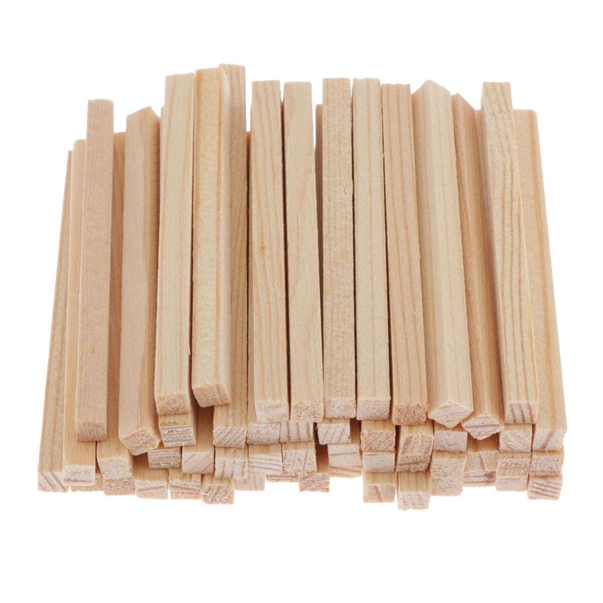 100 * Unfinished Wooden Sticks  Rod Poles Unpainted