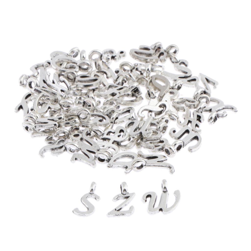 52Pcs Alphabet Letters Charms Pendants for DIY Necklace Jewelry Making Craft