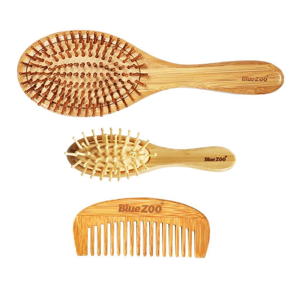3pieces Antistatic Hair Brush - Curved Wood Spider Brush