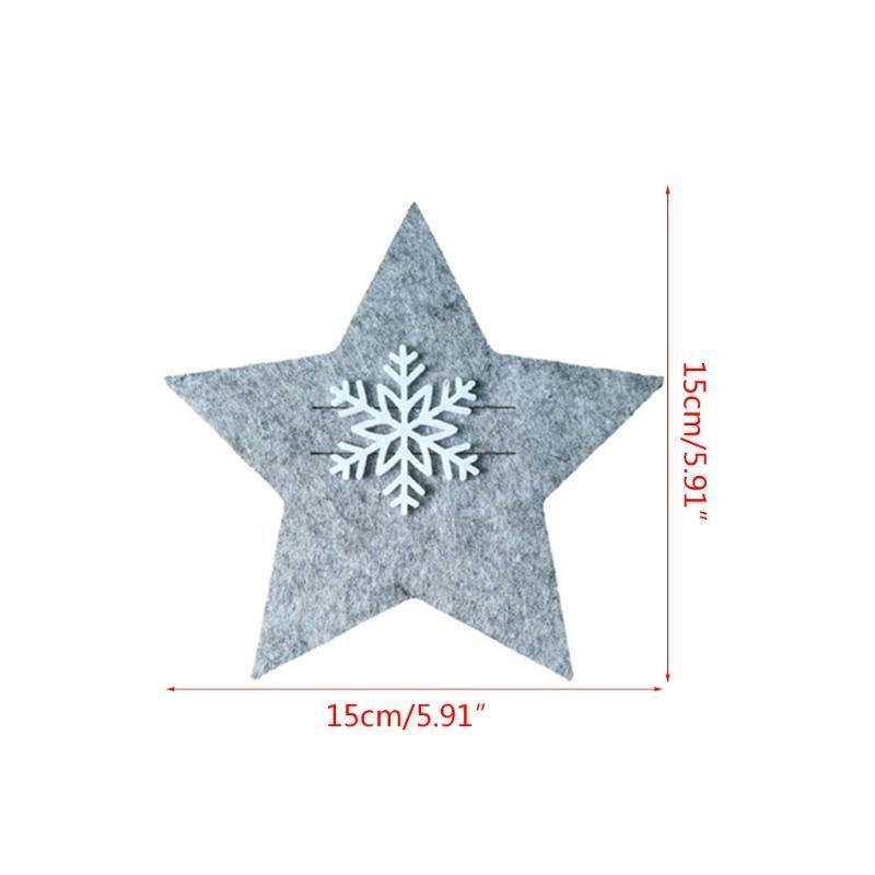 4 Pcs Five Pointed Star Tableware Covers for Christmas New Year Party Decoration