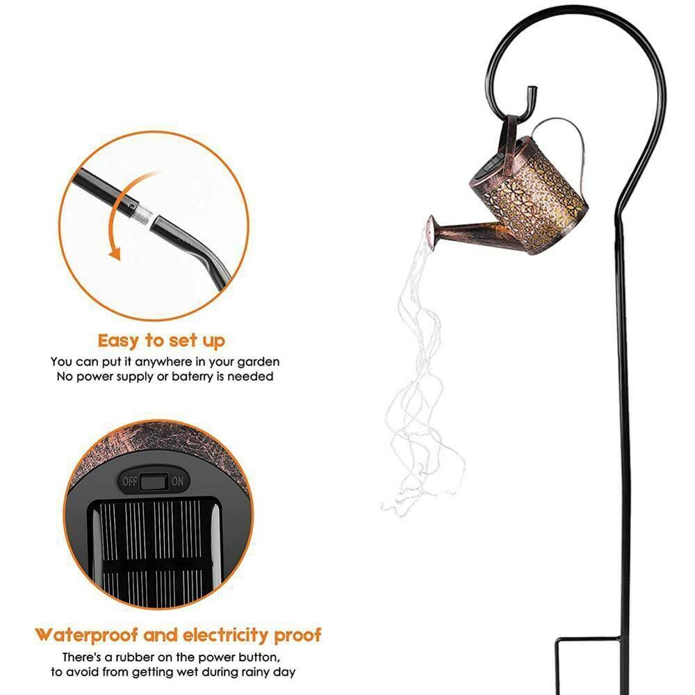 Light Iron Art Waterfall Lamp Kettle Shower Lamp Watering Can String Light