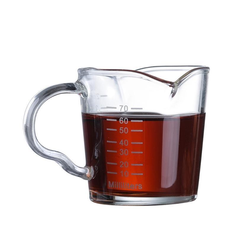 Heat-resistant glass measuring cup jigger for espresso coffee Double-mouthed oun