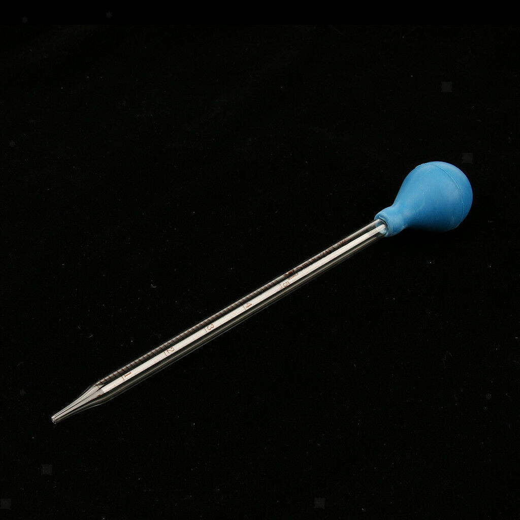 2 Pcs Glass Transfer Pipettes 5ml Graduated Scale Dropper with Scale Line Lab