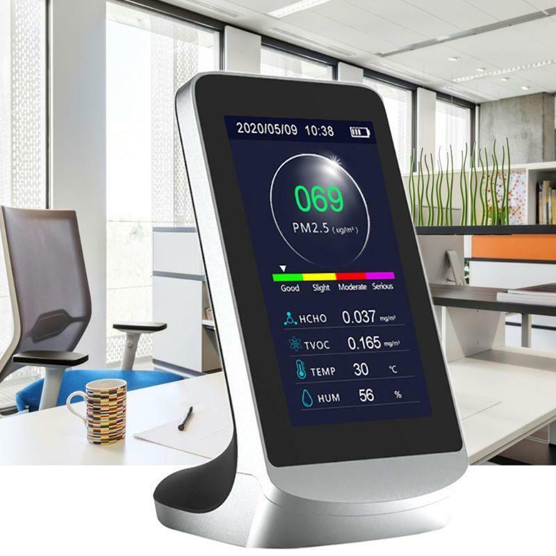 Digital Air Quality Monitor PM2.5 HCHO/TVOC AQI Gas Detector w/ History Function