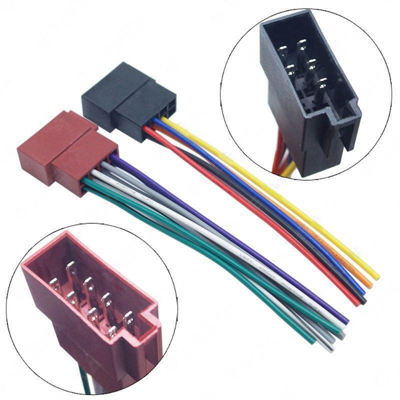 2Pcs Universal Adapters Wire Harness Adapter Universal Female ISO Wiring Harness