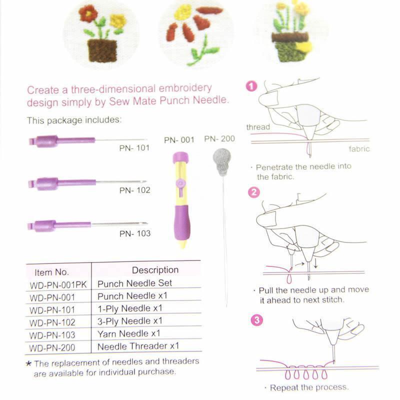 3 Sized Stitching Punch Needle Punching Punch Needle Tool Kit For Embroidery DIY