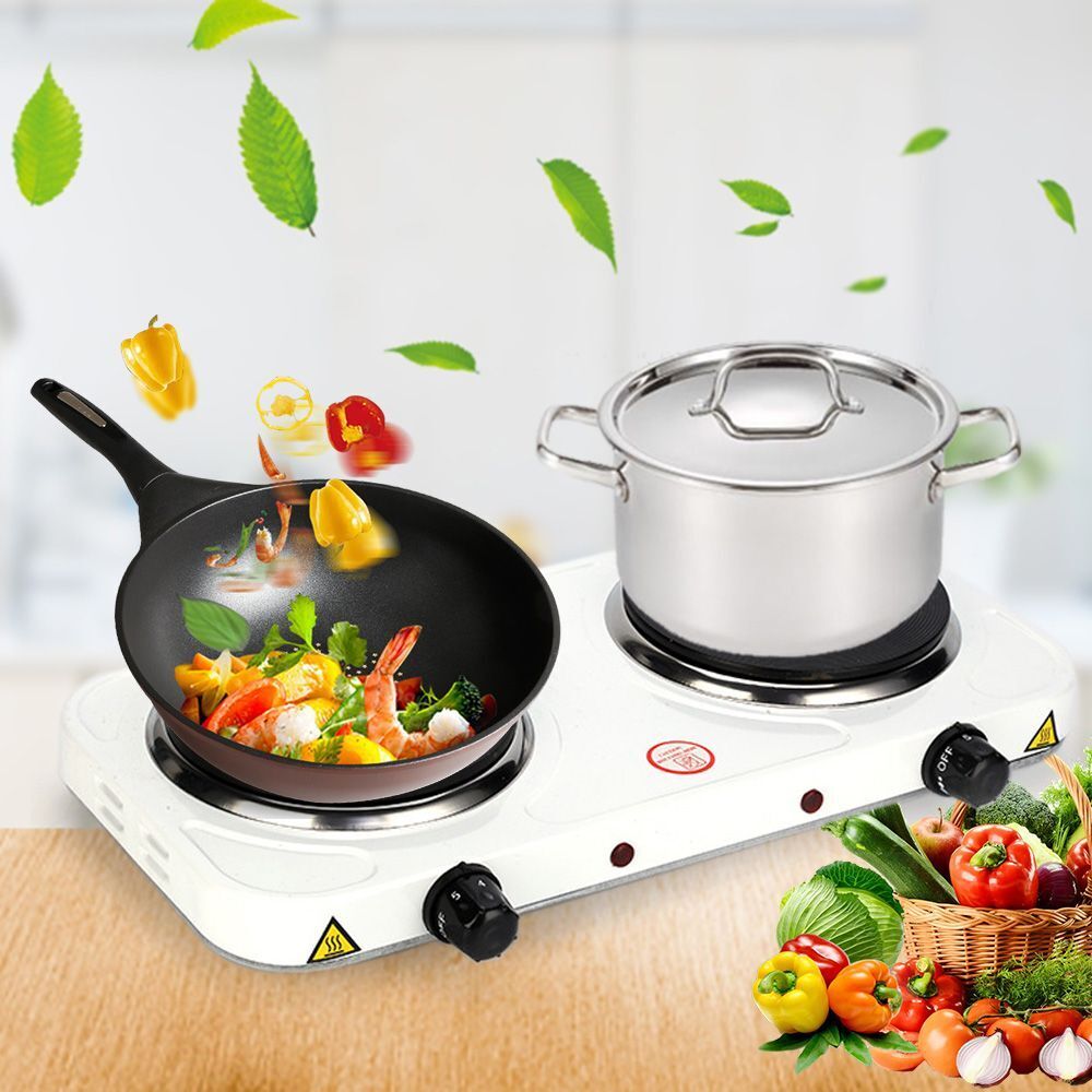 Adjustable Travel Hotplate Double Burner Frying Pan Electric Hot Plate Stove