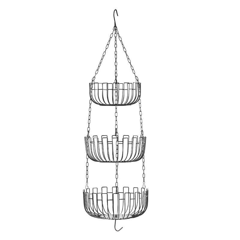 3 Tier Hanging Fruit Basket Metal Vegetable Storage Organization Holder