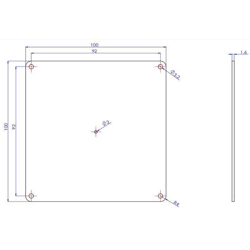 100x100x2MM Mini Double-Sided Heating Plate Heated Hot Bed with 1M Power Cable