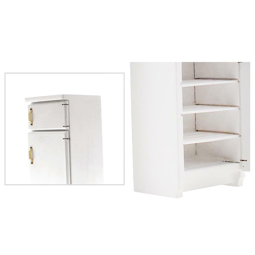 Mini 1:12 Scale Wooden Refrigerator Sofa Furniture Scenery Decor