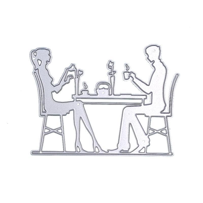 Couple Dating Metal Cutting Dies Photo Album Decoration Family Together Party D