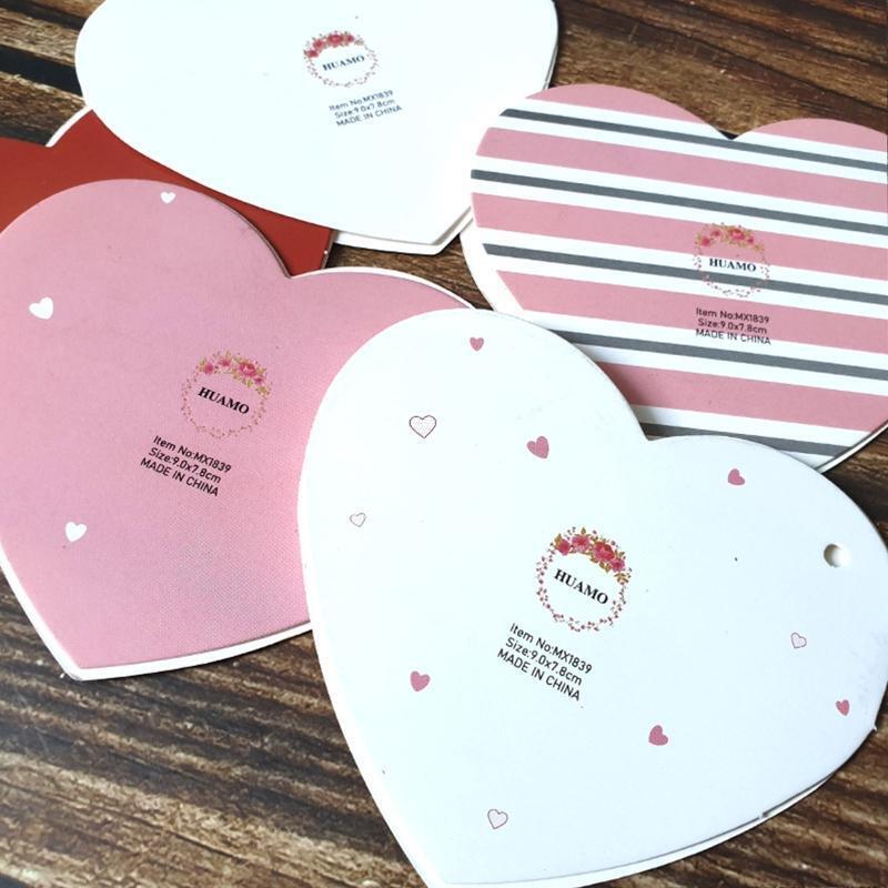 Mini Heart Shape Folding Greeting Cards Set of 120 Paper Blessing Card