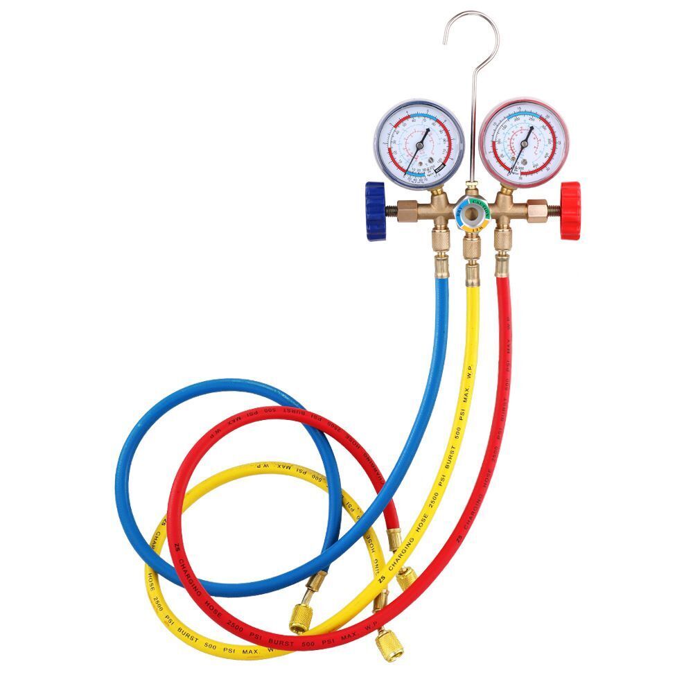 and Hook Refrigerant Manifold Gauge Set Car AC Gauge Set Air Conditioning Tools