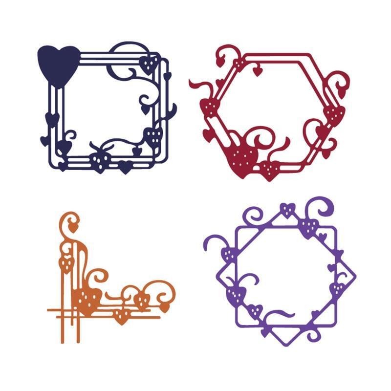 Rhombic Heart Lace Frame Metal Cutting Dies Stencil DIY Scrapbooking Template