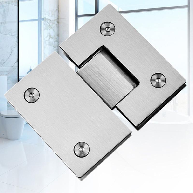 180 Degree Brushed 304 Stainless Steel Hinge Bath Shower Glass Door Bathroom