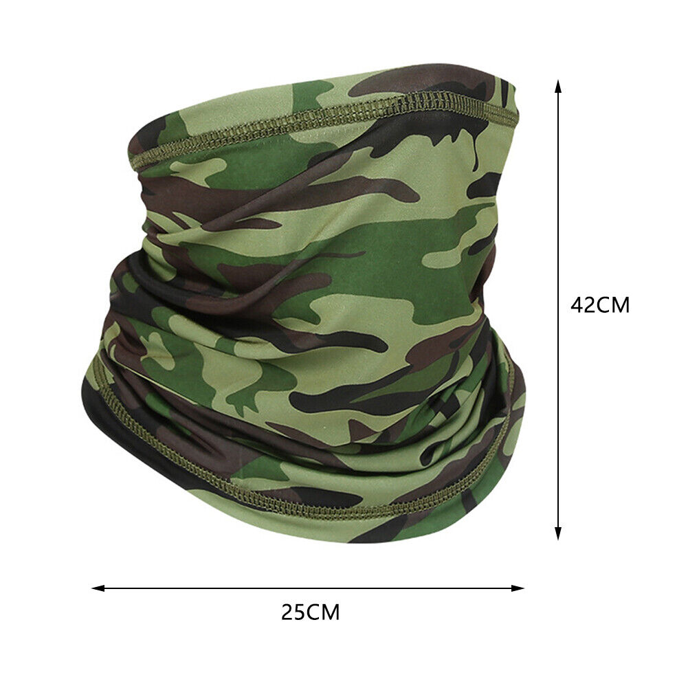 Cycling Neck Tube Scarf Ice Silk Running Bandana (Army Green Camouflage)